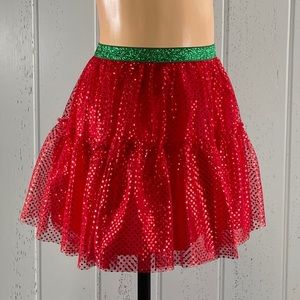 Holiday Time Girl’s Christmas Tulle Skirt Mesh Sz 7-8